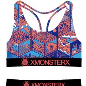 W1051 Blue 3D Digital Printed Racerback Pajama/Lounge Set